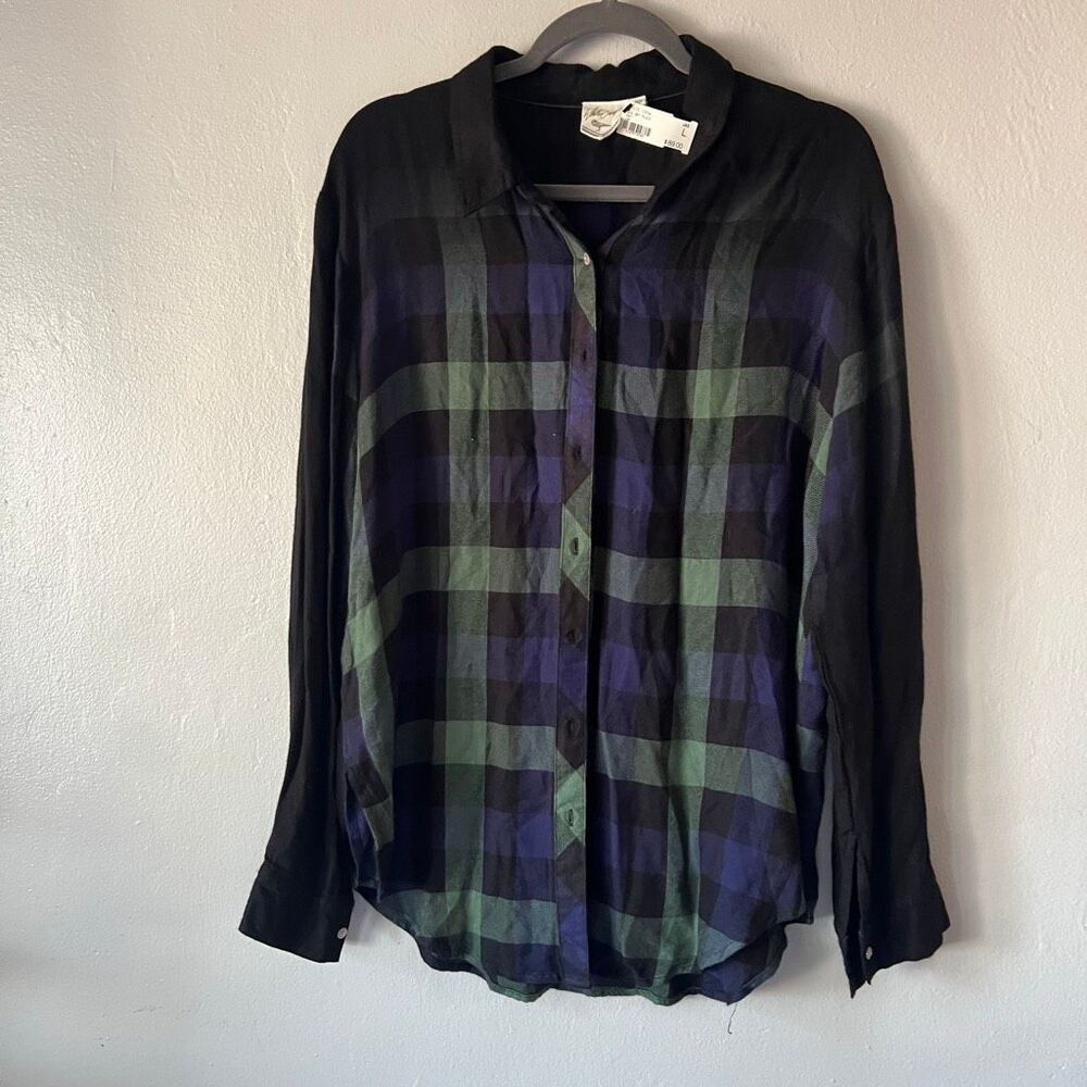 White crow big sky plaid shirt button down shirt no flaws new with tags